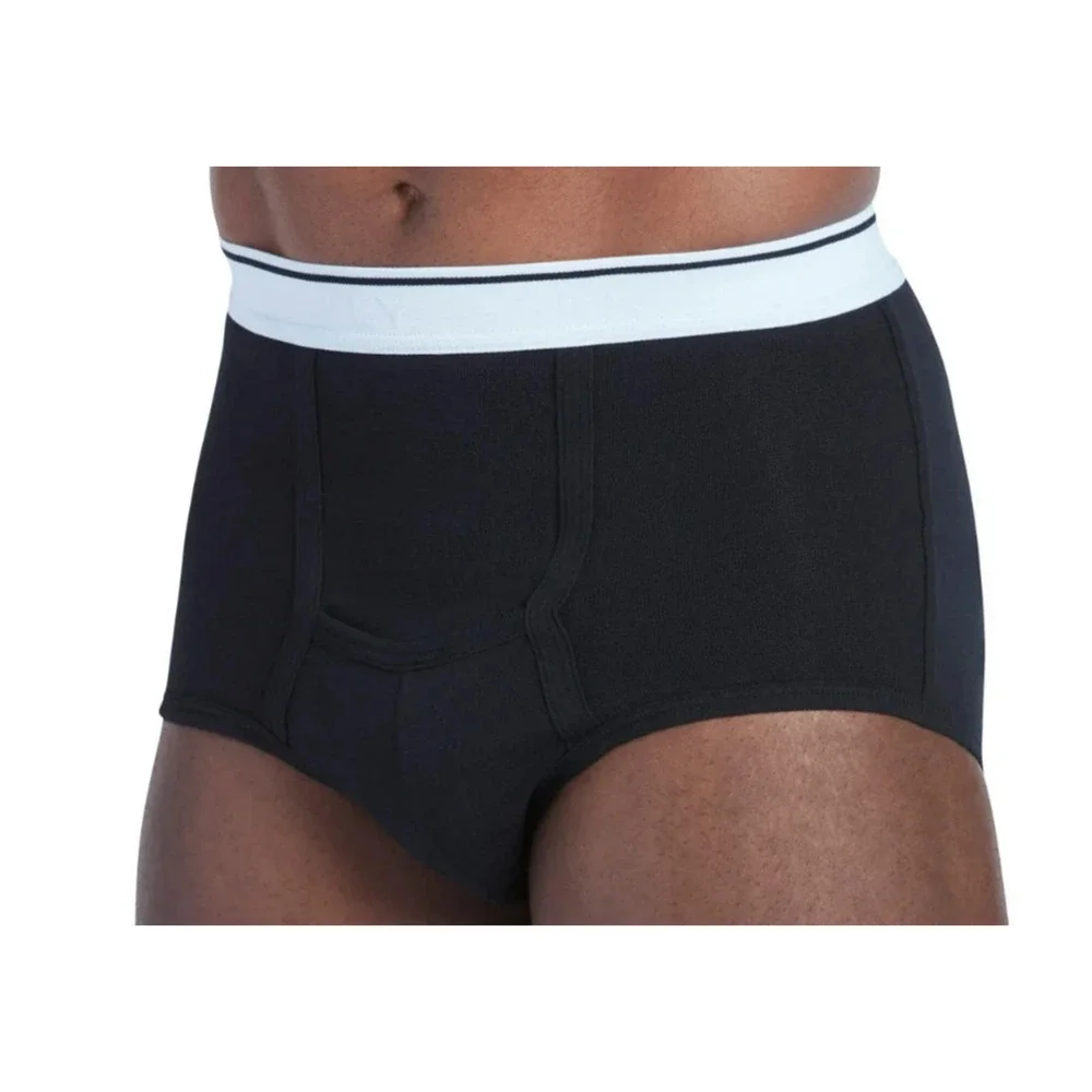 Jockey Men's Underwear Pouch Full Rise Brief 3 Pack Black Size XXL New